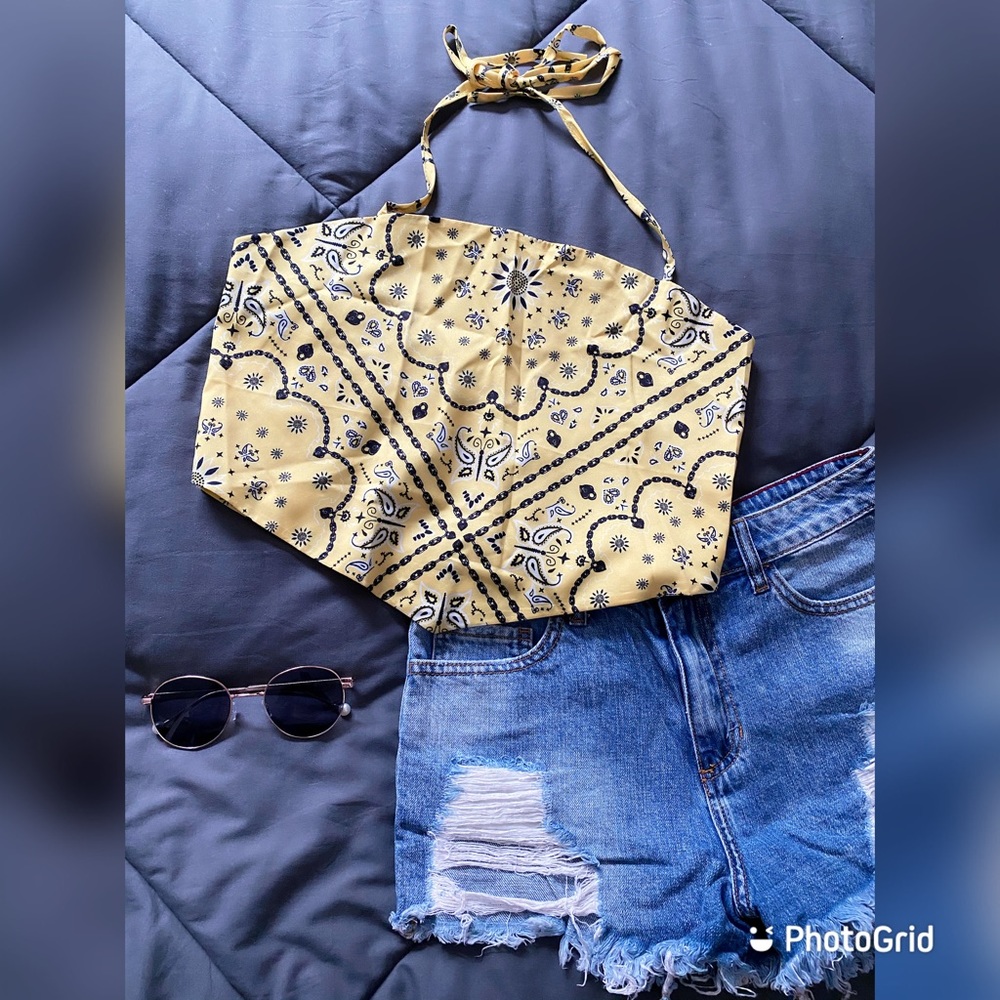 Yellow bandanna top